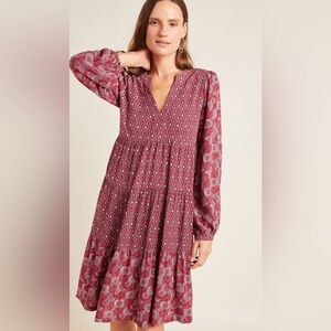 Maeve‎ Amber Tiered Tunic Wine XS